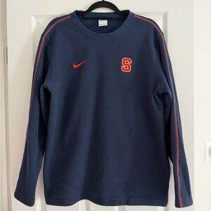 Nike Syracuse Navy Crewneck Thermal long sleeve with Orange S Logo - L